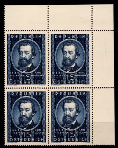 Österreich 947 postfrisch als 4er Block Eckrand #OM138