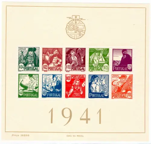 Portugal Block 4 postfrisch Block hat Druckstellen #OM237