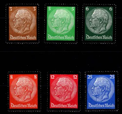 Deutsches Reich 549-553 postfrisch Satz komplett, Hindenburg Trauerrand #OM329