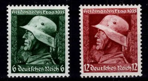 Deutsches Reich 569-570y postfrisch Satz, waagerechte Gummiriffelung #OM330