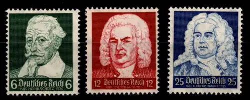 Deutsches Reich 573-575 postfrisch Schütz, Bach, Händel #OM331