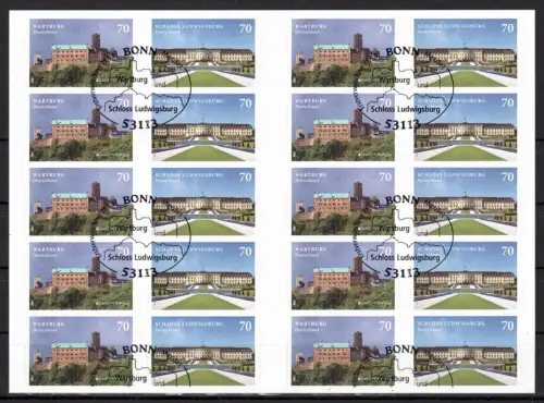 BRD Bund FB 67 mit 3311-3312 gestempelt als Folienblatt 67 mit ESSt Bonn #OM410