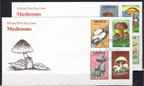 Ghana 1287-1294 gestempelt als FDCs / Pilze #OE007