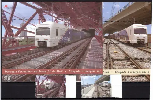 Portugal 2358 und 2359 und Block 154 und 155 postfrisch Eisenbahn #OE040