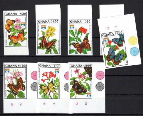 Ghana 1692-1699 B postfrisch Schmetterlinge #OE064