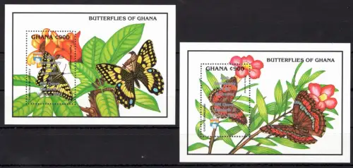 Ghana Block 204 und 205 mit Falz Schmetterlinge #OE061