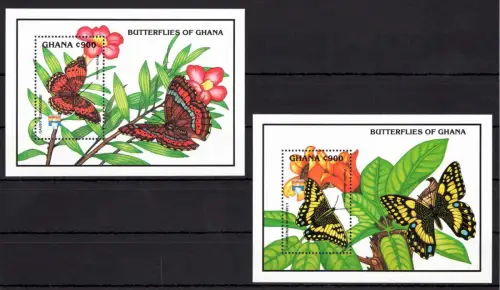 Ghana Block 199 und 200 postfrisch Schmetterlinge #OE062