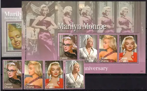 Ghana 13917-3920 und Block 481 postfrisch Kleinbogen / Schauspieler #OE071