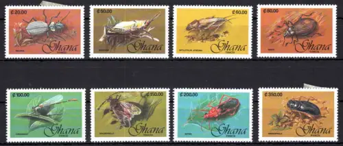 Ghana 1597-1604 mit Falz Insekten #OE168