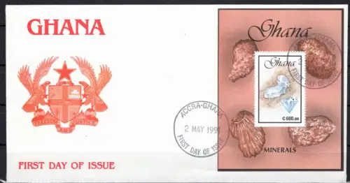 Ghana Block 168 gestempelt als FDC / Diamanten #OE141