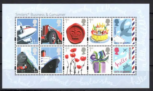 Großbritannien 2864-2873 postfrisch Kleinbogen / Grußmarken #OE235