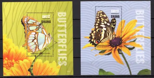 Ghana Block 569 und 570 postfrisch Schmetterlinge #OE187