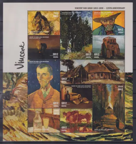 Ghana 4663-4673 postfrisch Kleinbogen / Kunst #OE199
