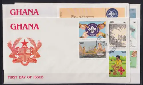 Ghana 1501-1508 und Block 172 und 173 gestempelt als FDC / Pfadfinder #OE163