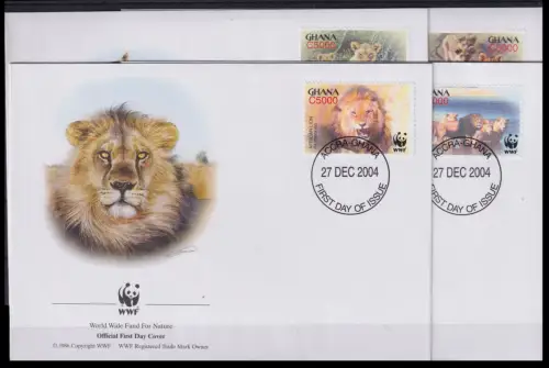 Ghana 3701-3704 gestempelt als FDC / Löwen #OE205