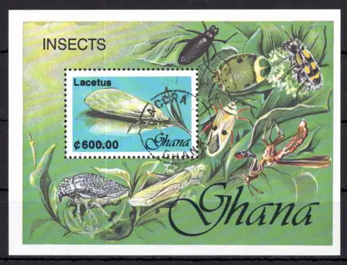 Ghana Block 182 gestempelt Insekten #OE171