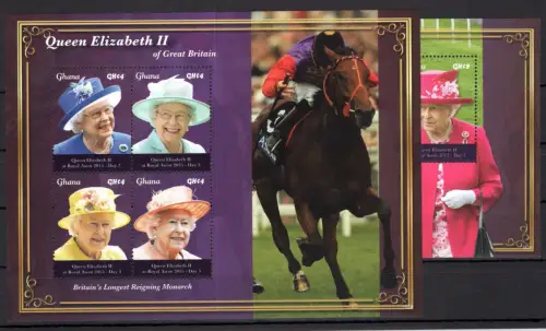 Ghana 4632-4635 und Block 573 postfrisch Kleinbogen / Queen Elizabeth II #OE197