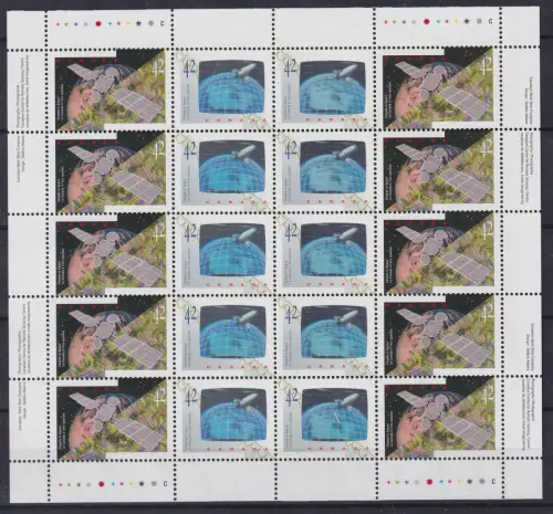 Kanada 1323-1324 postfrisch als ZD-Bogen, Raumfahrt #OM507