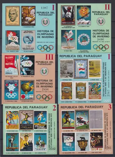 Paraguay Block 182-187 postfrisch Olympische Spiele #OM506