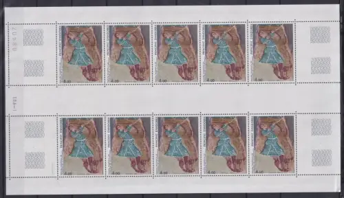 Andorra franz. 346 postfrisch als Kleinbogen, Kunst #OM518