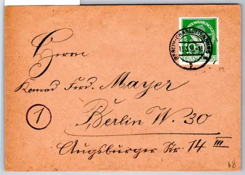 Berlin 68 auf Brief als Einzelfrankatur geprüft Schlegel BPP #OR137