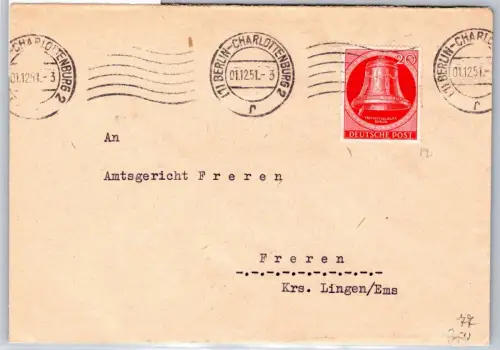 Berlin 77 auf Brief als Einzelfrankatur #OR154