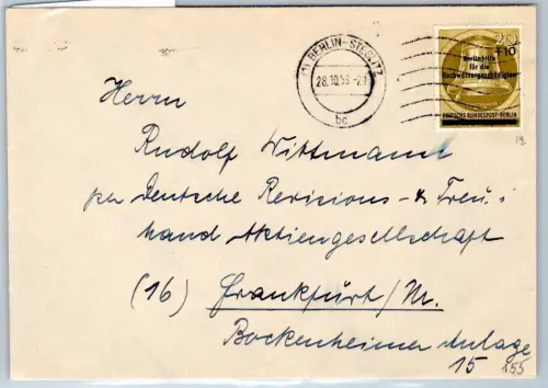 Berlin 155 auf Brief als Einzelfrankatur #OR459