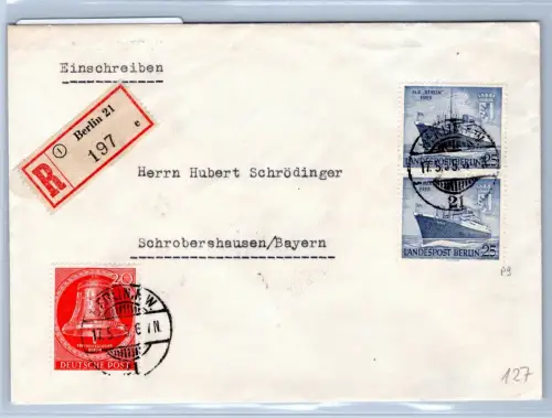 Berlin 103,127 auf Brief als Mischfrankatur Einschreiben #OR437