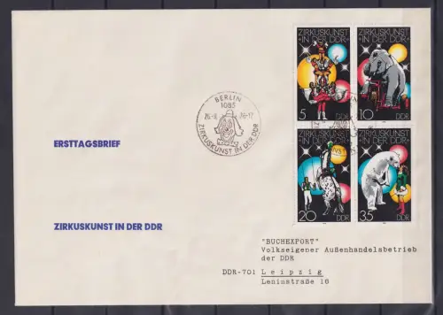 DDR 2364-2367 gestempelt Zusammendruck Viererblock auf Ersttagsbrief/ FDC #OM294