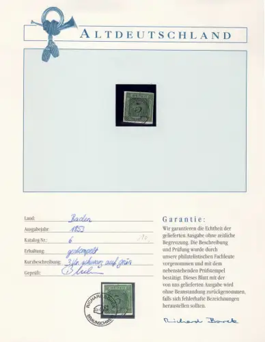 Baden 6 gestempelt Borek Garantie #OT115