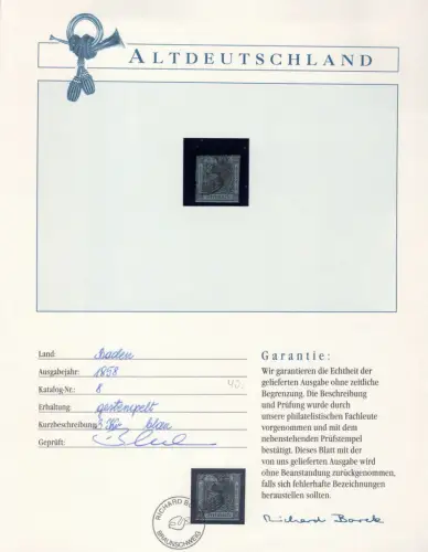 Baden 8 gestempelt Borek Garantie #OT113