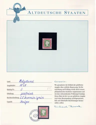 Helgoland 3 postfrisch Borek Garantie #OT073