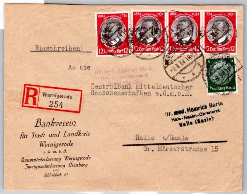 Deutsches Reich 542 u.a. auf Brief als Mischfrankatur portogerecht #OQ421