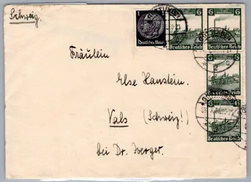 Deutsches Reich 580 auf Brief als Mischfrankatur portogerecht #OQ463