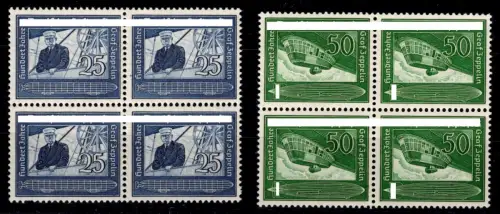 Deutsches Reich 669-670 postfrisch als 4er Block, 669 1x Zahnfehler #OQ568