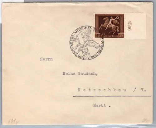Deutsches Reich 671 auf Brief Sammlerbrief #OQ571