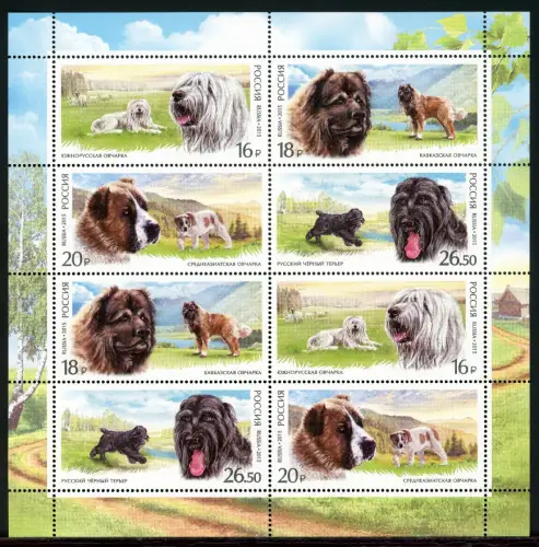 Russland Kleinbogen 2171-2174 postfrisch Hunde #IF156