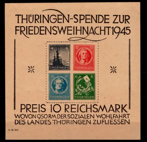 SBZ Block 2 postfrisch geprüft Zierer BPP #OT125