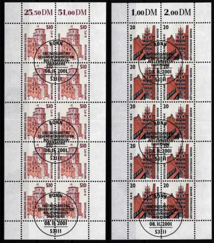 BRD Bund 2224-2225 gestempelt mit Ersttagsstempel Bonn als Kleinbogen #NM920
