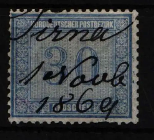 Norddeutscher Bund 26 gestempelt Federzugentwertung, Mängel #NU844