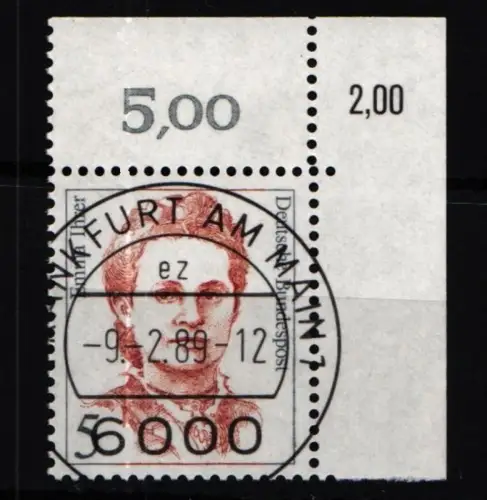 BRD Bund 1405 gestempelt KBWZ, Vollstempel, Originalgummi #KU407