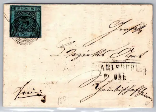 Baden 8 auf Brief vollrandig bis überrandig, Pracht #OT325