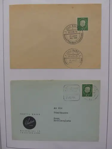 Deutschland Briefe, Karten mit Bonn Stempel auf selbstgestalteten Seiten #LZ946