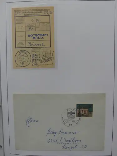 Deutschland Briefe, Karten mit Bonn Stempel auf selbstgestalteten Seiten #LZ946