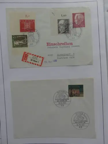 Deutschland Briefe, Karten mit Bonn Stempel auf selbstgestalteten Seiten #LZ946