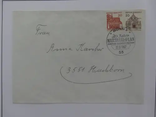 Deutschland Briefe, Karten mit Bonn Stempel auf selbstgestalteten Seiten #LZ946