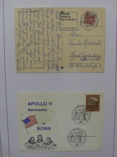 Deutschland Briefe, Karten mit Bonn Stempel auf selbstgestalteten Seiten #LZ946
