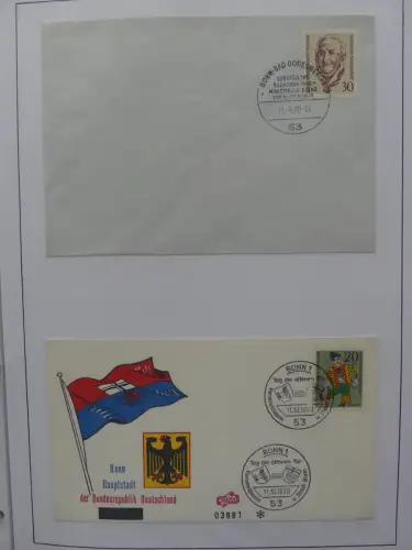 Deutschland Briefe, Karten mit Bonn Stempel auf selbstgestalteten Seiten #LZ946