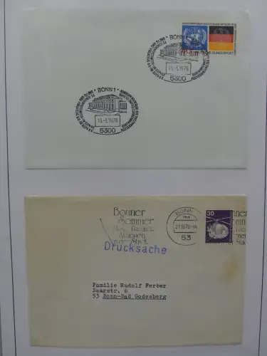 Deutschland Briefe, Karten mit Bonn Stempel auf selbstgestalteten Seiten #LZ946