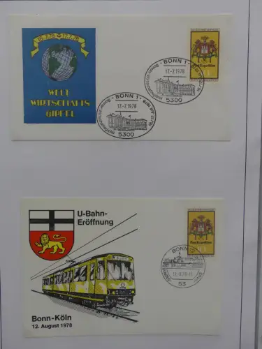 Deutschland Briefe, Karten mit Bonn Stempel auf selbstgestalteten Seiten #LZ946